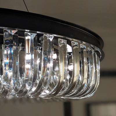 In Stock - Lenora Luxury Black Halo Pendant Chandelier 