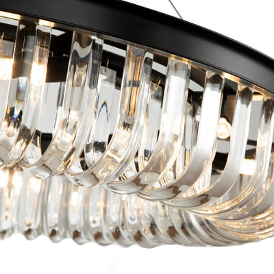 In Stock - Lenora Luxury Black Halo Pendant Chandelier 