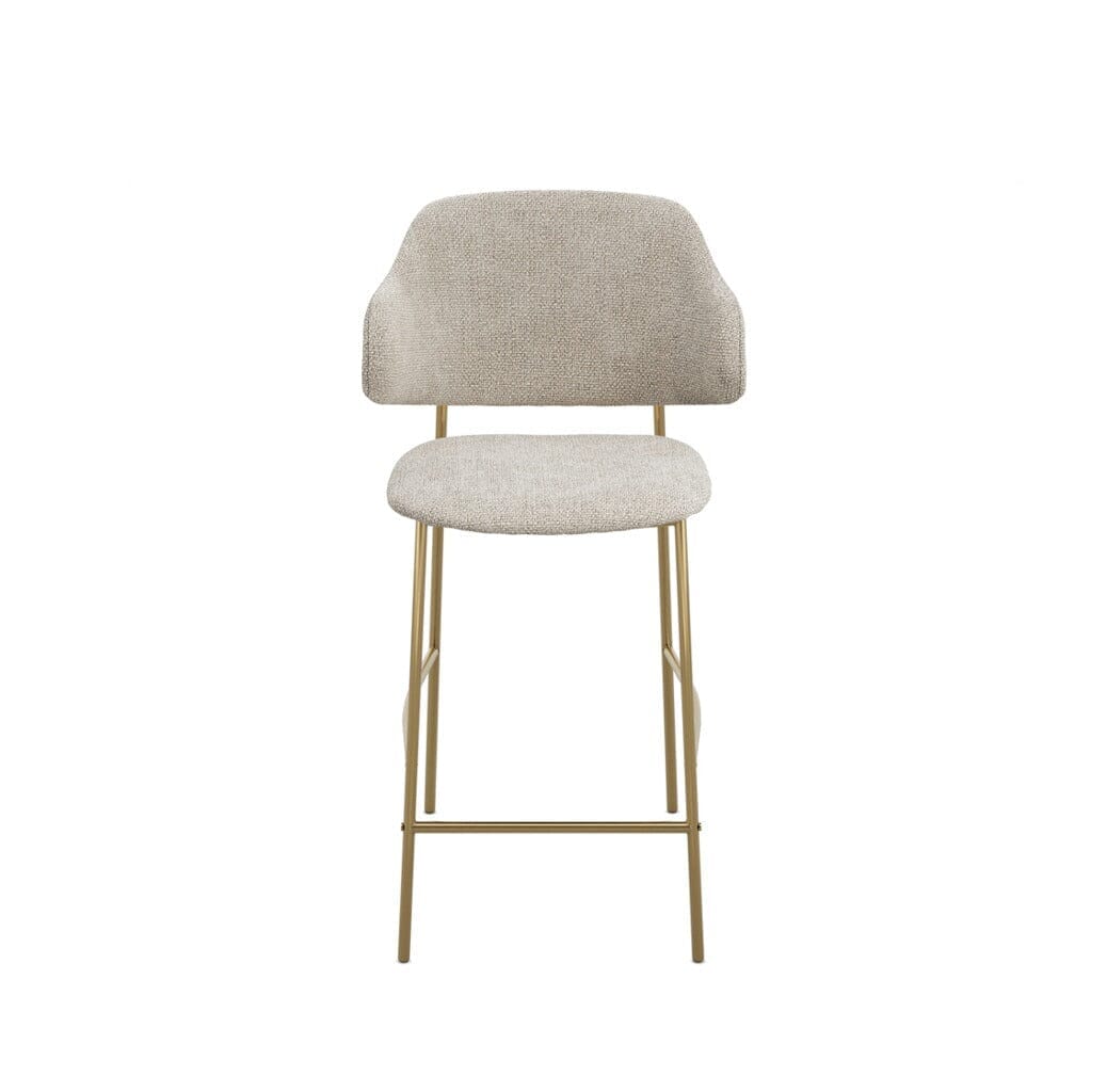 In Stock - Libbie Beige & Gold Bar Stool Furniture 