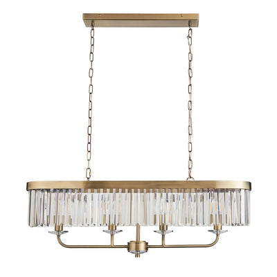 In Stock - Masika Brass & Glass 4 Light Pendant Ceiling Light Lighting 