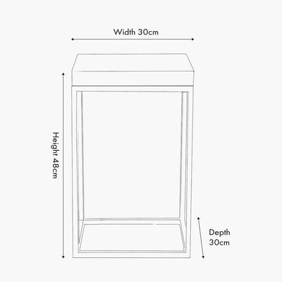In Stock - Robyn Beige Granite & Gold Square Side Table Furniture 