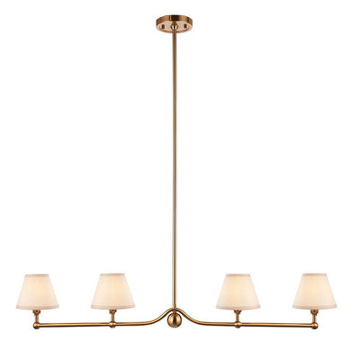 In Stock - Sabrina Brushed Brass 4 Light Linear Pendant Ceiling Light Lighting 