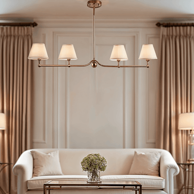 In Stock - Sabrina Brushed Brass 4 Light Linear Pendant Ceiling Light Lighting 