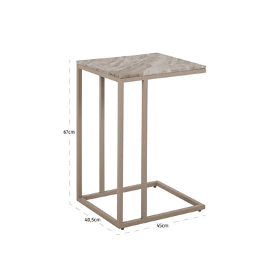 In Stock - Sylvaine Taupe & Marble Sofa Table Furniture 