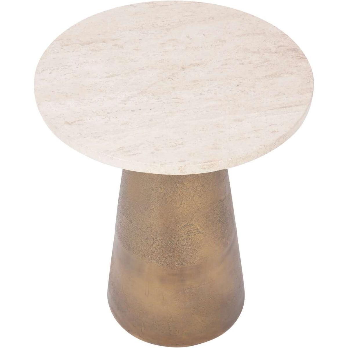 In Stock - Valiona Gold & Marble Side Table Furniture 