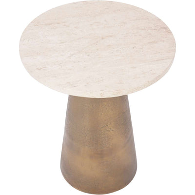 In Stock - Valiona Gold & Marble Side Table Furniture 