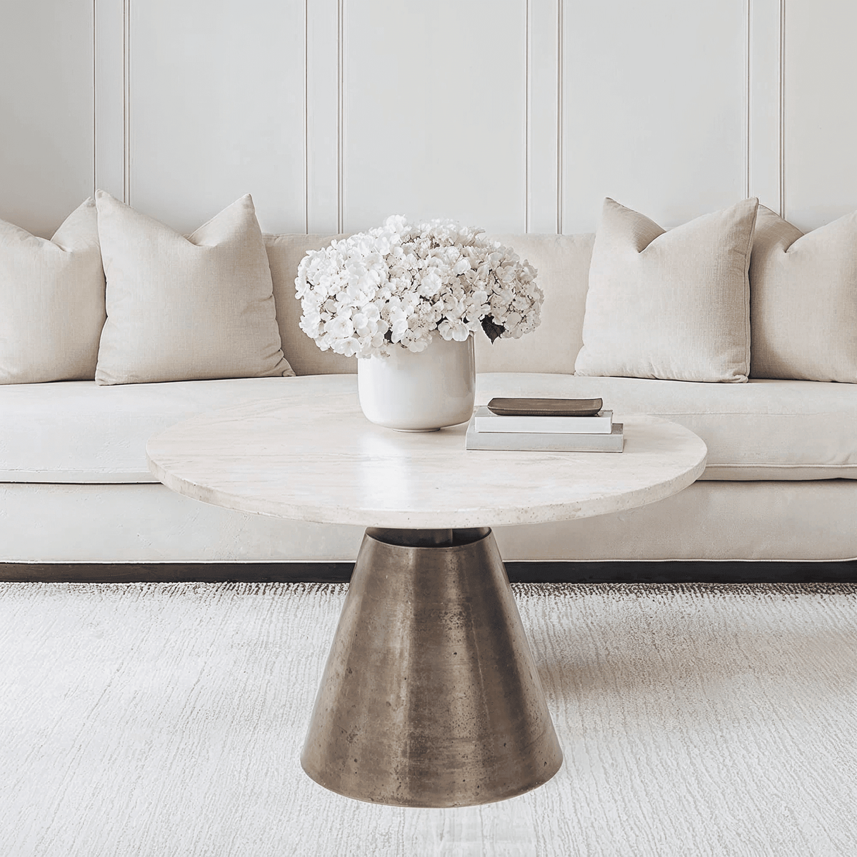 In Stock - Valiona Medium Gold & Marble Coffee Table Furniture 