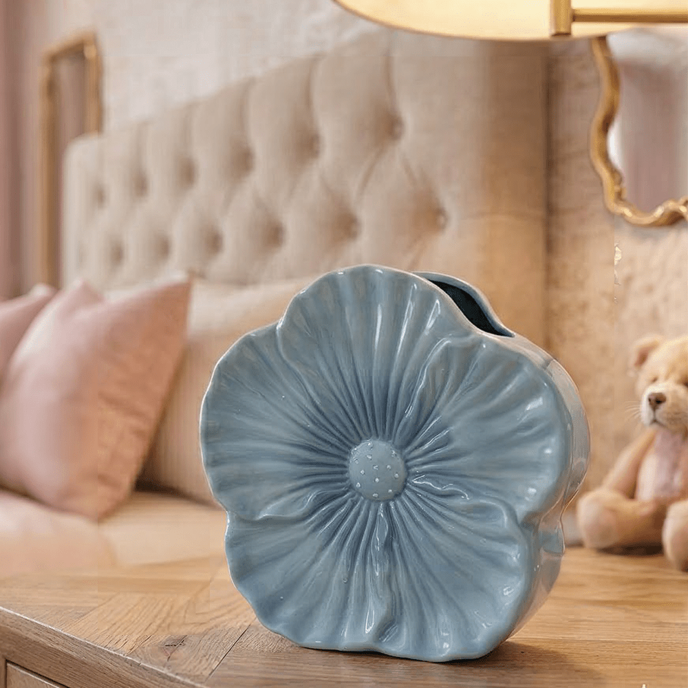 Indra Blue Flower Decorative Vase Accessories 