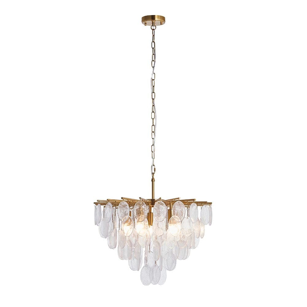 Ingrid Large Gold & Glass Droplet Pendant Ceiling Light Lighting 