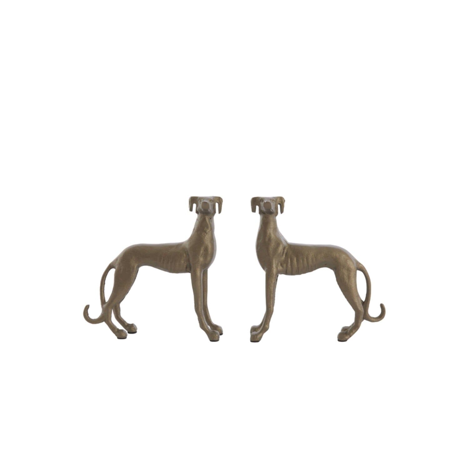 Irissa Antique Brass Dog Ornaments - Set of 2 Accessories 