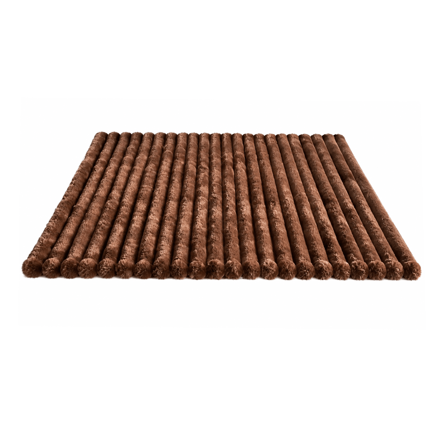 Isla Chocolate Brown Chunky Ribbed Faux Fur Throw Textiles 