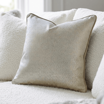 Islington Beige Metallic Cushion - 43x43cm Textiles 