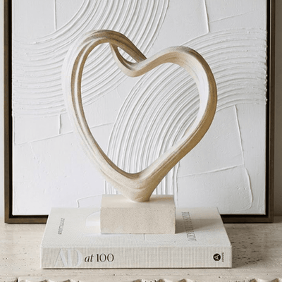 Isobel White Sculptural Heart Ornament Accessories 