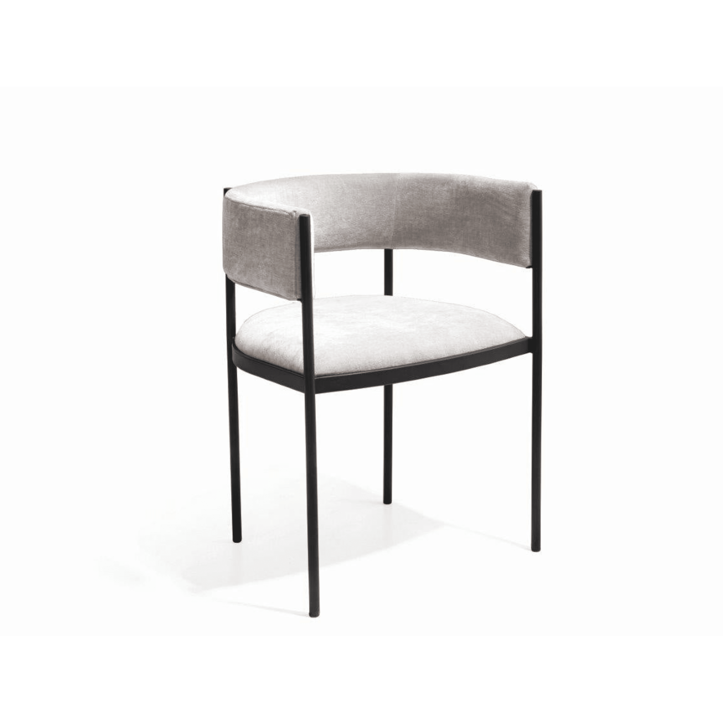 Isolde Greige Dining Chairs with Black Metal Legs- Set of 2 Furniture 