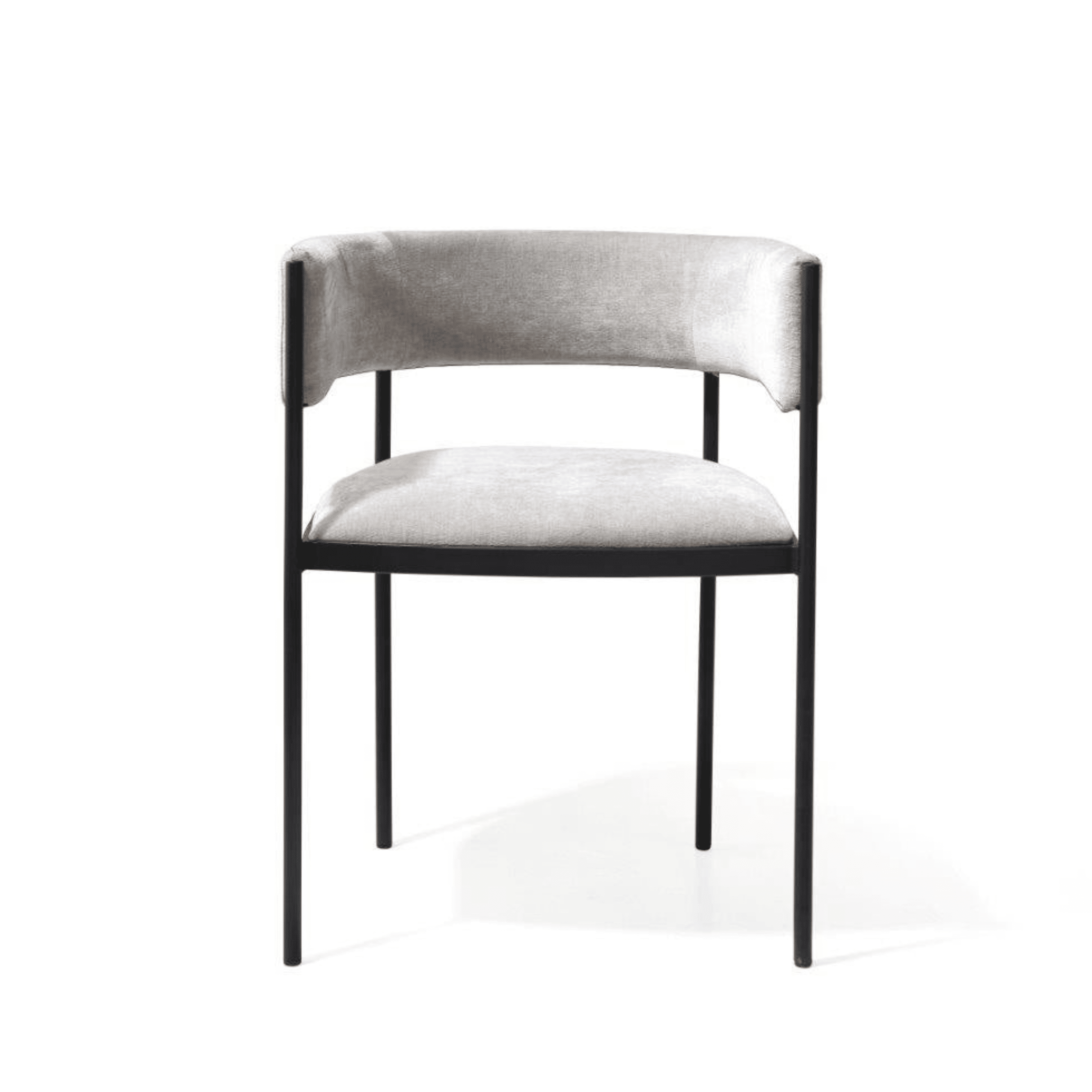 Isolde Greige Dining Chairs with Black Metal Legs- Set of 2 Furniture 