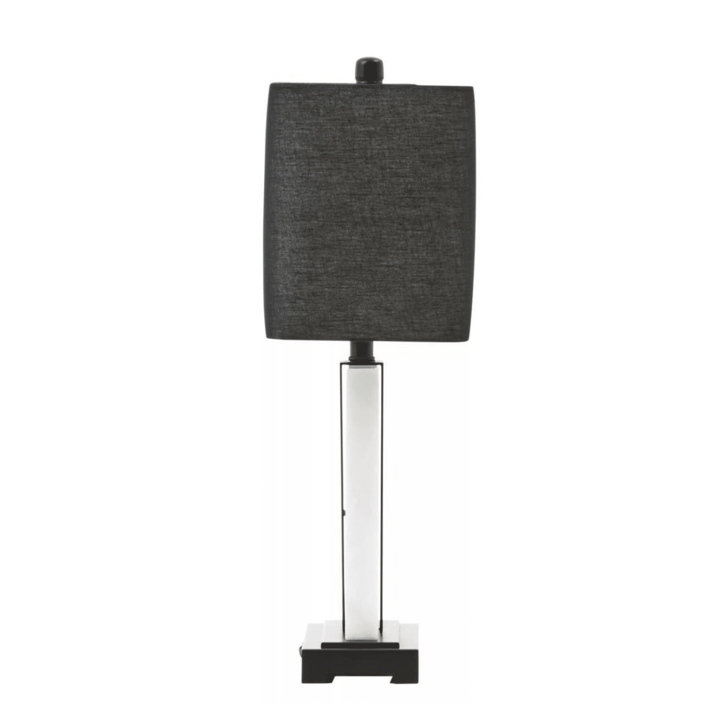 Ives Marble Base Table Lamp with Black Linen Shade Lighting 