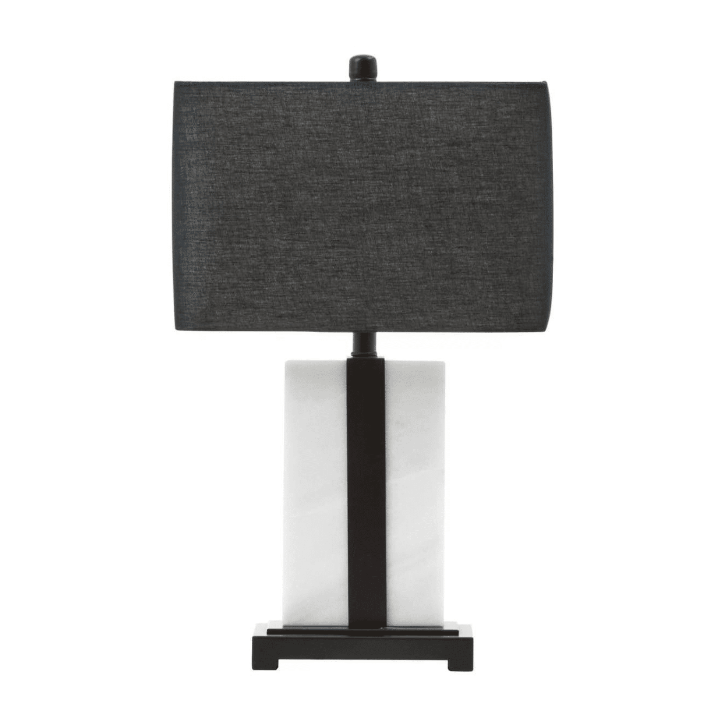 Ives Marble Base Table Lamp with Black Linen Shade Lighting 