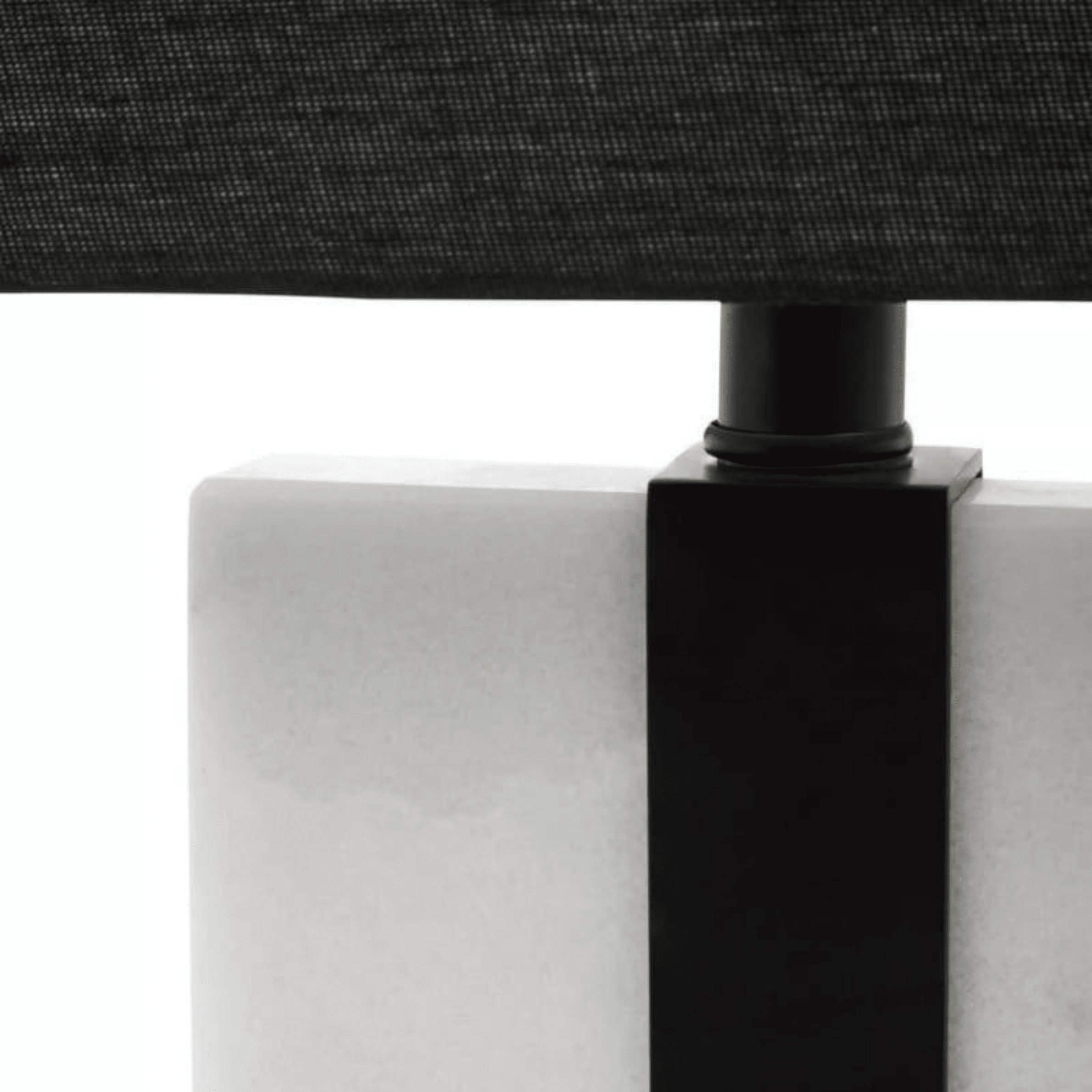 Ives Marble Base Table Lamp with Black Linen Shade Lighting 
