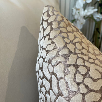 Ivy Mink & Cream Leopard Print Textured Cushion - 50x50cm Textiles 