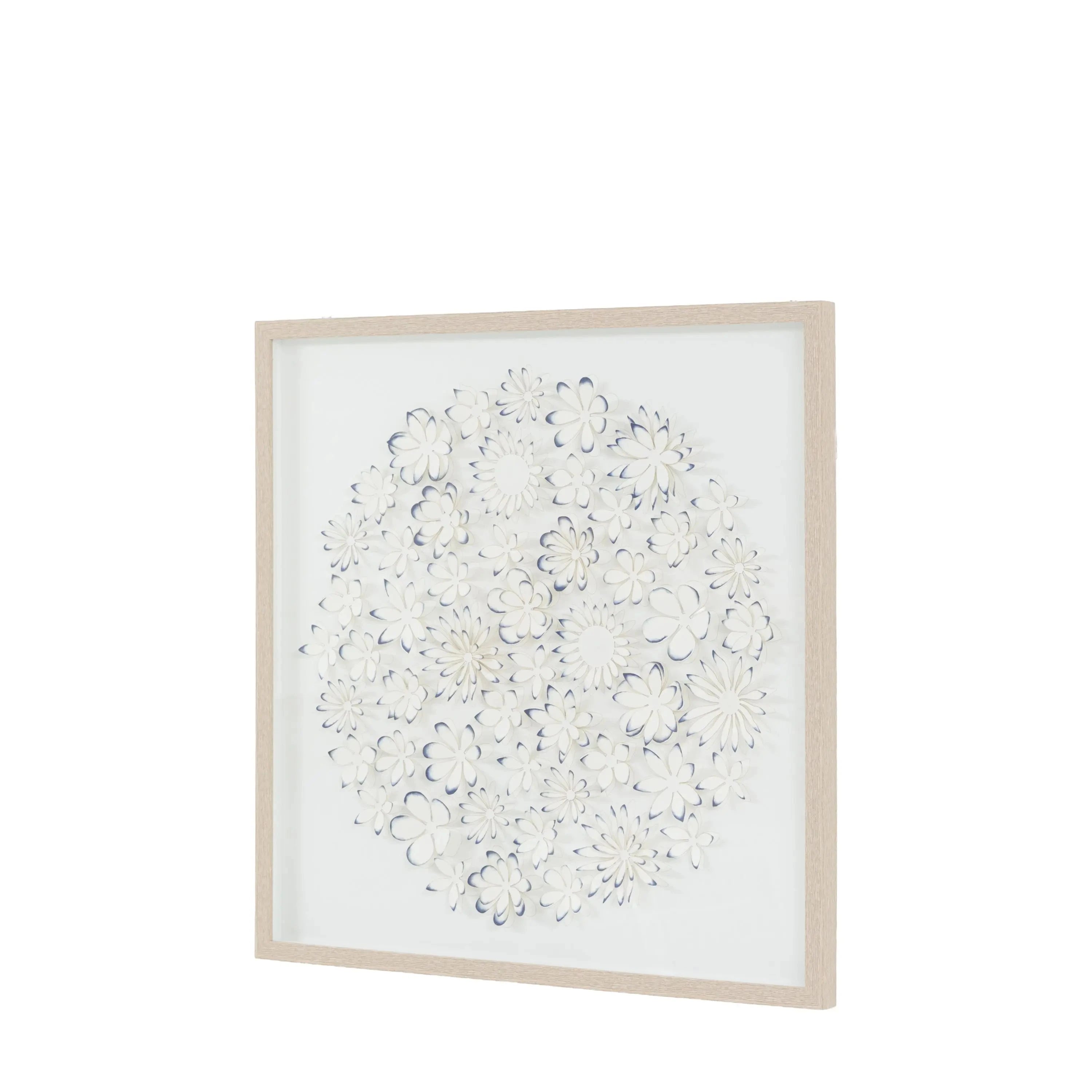 Jalinia 3D Petals Washed Wood Framed Wall Art Accessories 