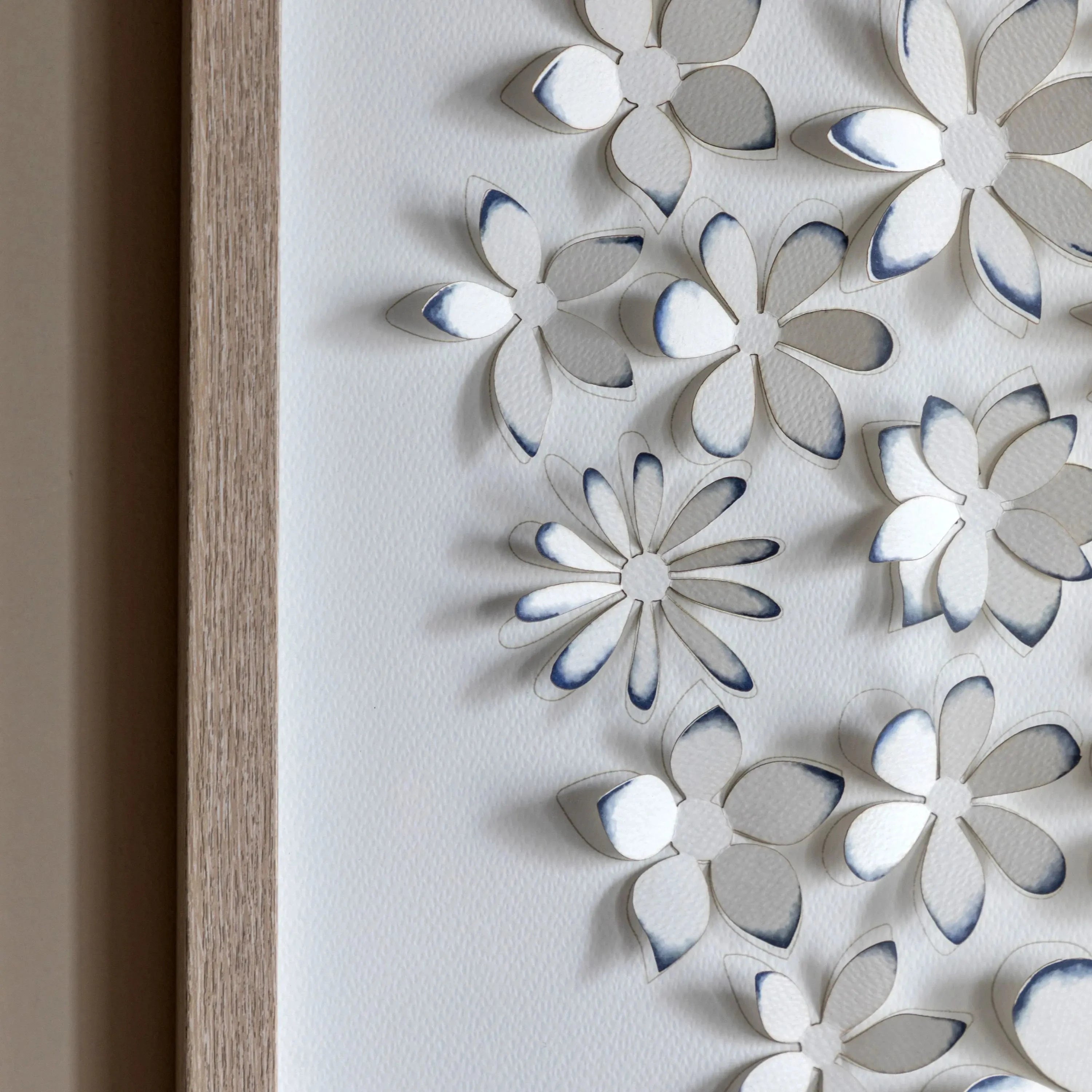 Jalinia 3D Petals Washed Wood Framed Wall Art Accessories 