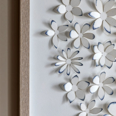Jalinia 3D Petals Washed Wood Framed Wall Art Accessories 