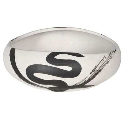 Jaxon Black & Cream Paint stroke Decorative Ceramic Bowl Accessories 