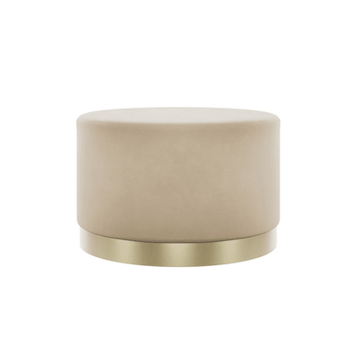 Jaycee Beige & Gold Large Round Stool Furniture 