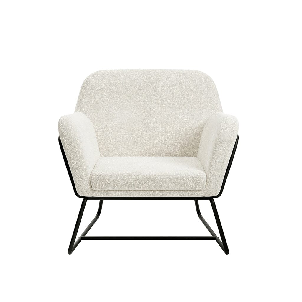 Jaycee Cream Boucle & Black Accent Chair Furniture 