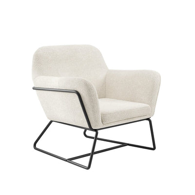 Jaycee Cream Boucle & Black Accent Chair Furniture 