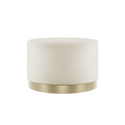 Jaycee Cream & Gold Large Round Stool Furniture 