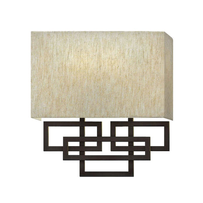 Jennifer Bronze 2 Light Wall Light with Linen Shade Lighting 