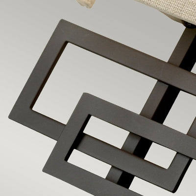 Jennifer Bronze 2 Light Wall Light with Linen Shade Lighting 
