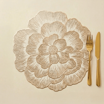 Jodie Gold Flower Placemat Accessories 