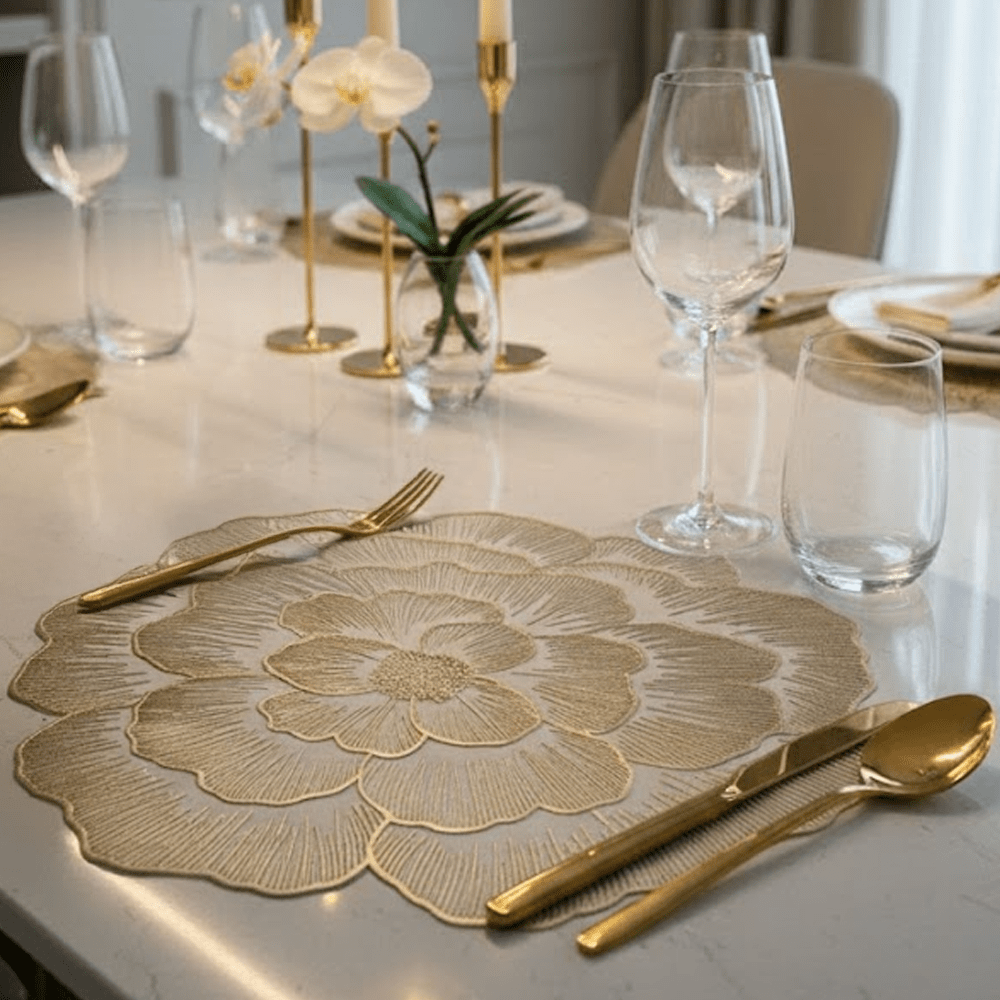 Jodie Gold Flower Placemat Accessories 
