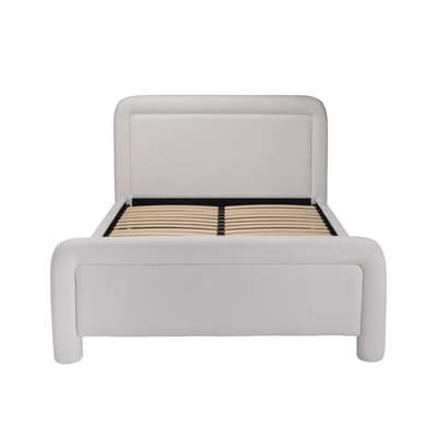 Joel White Velvet Rounded Bed 