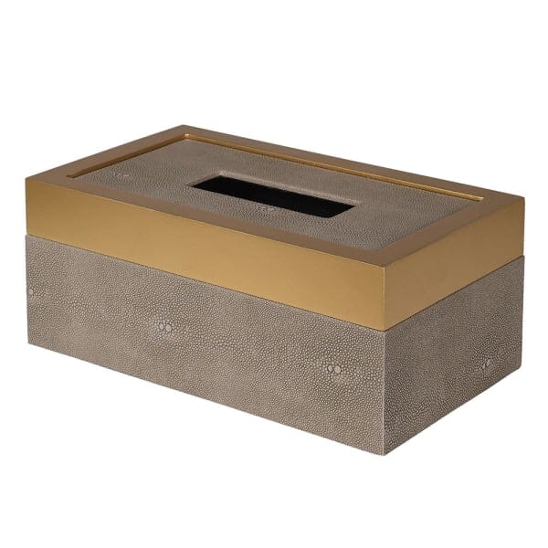 Josette Mink Shagreen & Gold Decorative Tissue Box Accessories 