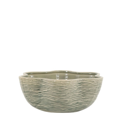 Jude Green Scalloped Edge Decorative Bowl Accessories 