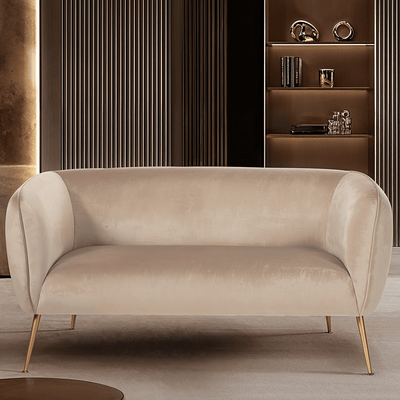 Juliana Beige Velvet 2 Seater Sofa Sofa 