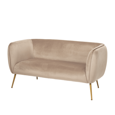 Juliana Beige Velvet 2 Seater Sofa Sofa 