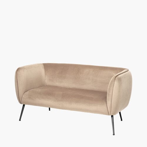 Juliana Beige Velvet 2 Seater Sofa Sofa 