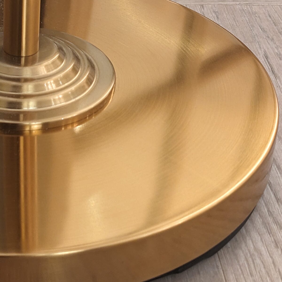 Juniper Brass Floor Lamp with Neutral Shade Lighting 