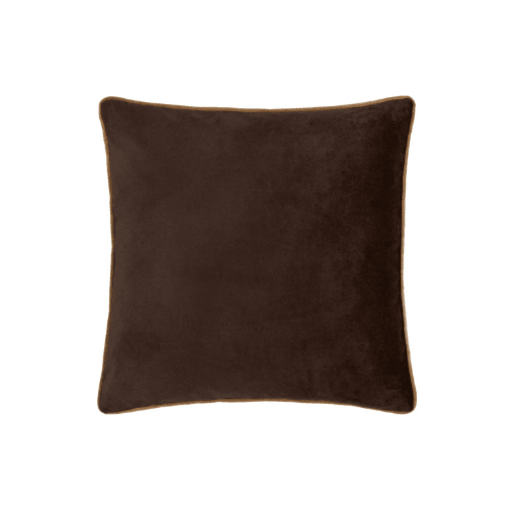 Juniper Chocolate & Caramel Velvet Cushion - 45 x 45cm Textiles 