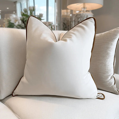 Juniper Ecru & Rust Velvet Cushion Cover - 45 x 45cm Textiles 