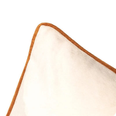Juniper Ecru & Rust Velvet Feather Filled Cushion - 45 x 45cm Textiles 