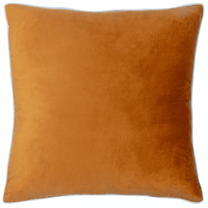 Juniper Rust & Ecru Velvet Feather Filled Cushion - 55x55cm Textiles 