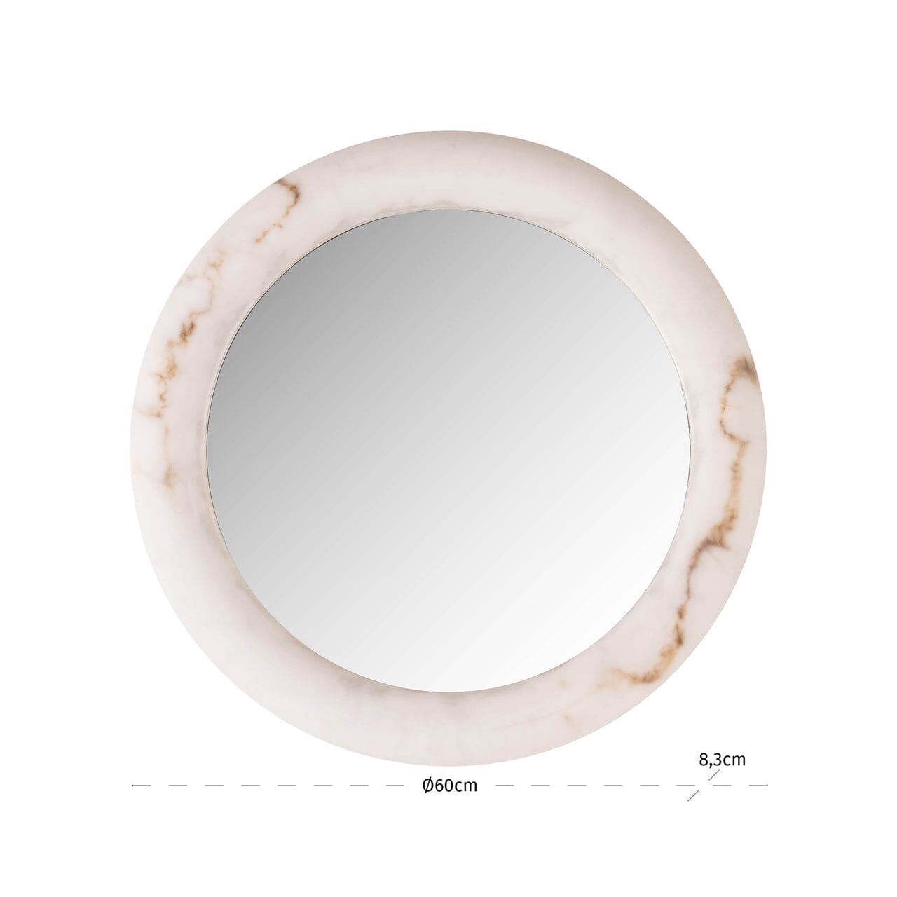 Kaelani Faux Alabaster Marble LED Wall Mirror Accessories 