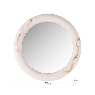 Kaelani Faux Alabaster Marble LED Wall Mirror Accessories 