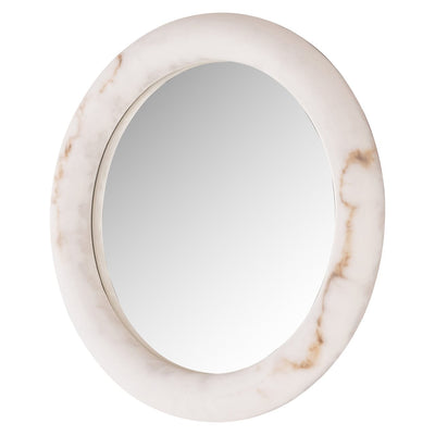 Kaelani Faux Alabaster Marble LED Wall Mirror Accessories 