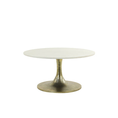 Karine Gold Coffee Table with White Marble Top Furniture 